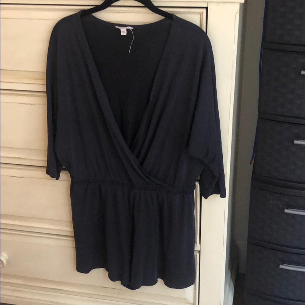 Silence + Noise: navy/charcoal romper shorts